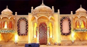Wedding Mandap Stage Round Pillar and Drape Kit for <b>Backdrop</b> Decorations Mehndi Stage Banquet Stage Decoration Wedding Gallery - Product Image 2