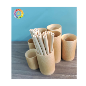 Pailles à boire en bambou naturel avec logo personnalisé, pailles en bambou faites à la main, pailles écologiques naturelles - Product Image 1