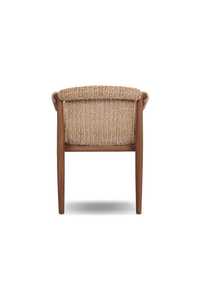 Silla de Comedor Moderna para Exteriores con Cuerda, Sillón de Madera de Teca para Patio, Jardín, Cafetería, Restaurante - Product Image 4