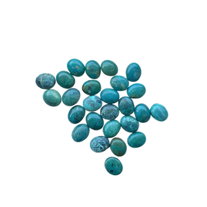 Cabochon ovale en chrysocolle naturelle, pierre précieuse lâche, polie et lisse, bleu-vert, pour la fabrication de bijoux, vente en gros - Product Image 2