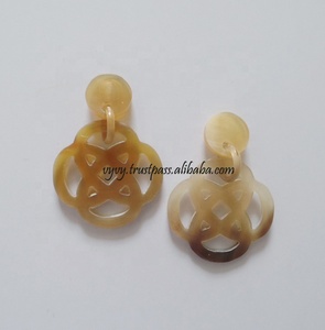 Vietnam Natural Trendy Water Buffalo Horn <b>Clip</b>-<b>On</b> <b>Earrings</b> Fashion Jewelry for Weddings Parties or Gifts VE354 - Product Image 3