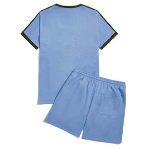 Conjuntos de Verano Personalizados al por Mayor para Hombre, 2 Piezas, Camiseta de Manga Corta y Pantalones Cortos de Algodón, HECHO POR HS 2027 - Product Image 3