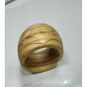 Juego de 6 Anillos para Servilletas de Madera con Forma Geométrica Única, Ecológicos, Hechos a Mano en India, Modernos y Elegantes para la Mesa del Comedor - Product Image 3