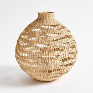 Grands vases dorés pour centres de table de mariage, vase décoratif en rotin tressé, prix le plus bas en vente - Product Image 5