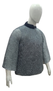 เสื้อเกราะเหล็กยุคกลาง แบบวงแหวนต่อกัน ทำจากเหล็กอ่อน ชุดเกราะไวกิ้ง อัศวิน ฮอบเบิร์ก สำหรับการแสดงบทบาทสมมติ ทำด้วยมือ ชุดคลุมโลหะสำหรับฮาโลวีน - Product Image 2