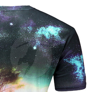 Camiseta de sublimación 100% algodón para hombre, corte holgado, estampada, a la moda, diseño personalizado. - Product Image 3