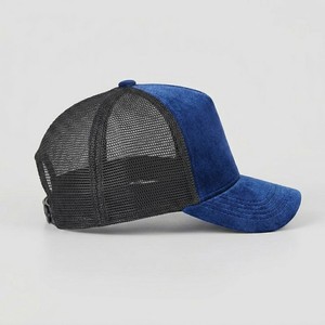 New Style Mens <b>Navy</b> Velvet Trucker <b>Cap</b> Mesh Back Snapback Hat Adjustable <b>Baseball</b> <b>Cap</b> Breathable Casual Outdoor Stylish <b>Cap</b> - Product Image 2
