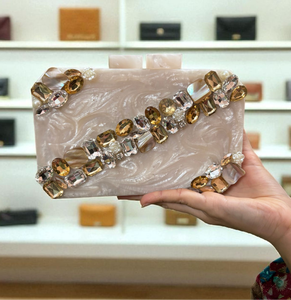 Luxury <b>Black</b> Acrylic Storage <b>Bag</b> Evening <b>Clutch</b> <b>Bag</b> Elegant Swan Clasp Bridal Purse Handmade MOP Resin <b>Wedding</b> Handbag Wholesale - Product Image 3