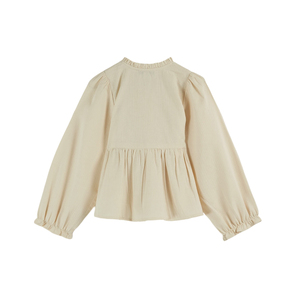 Chemise personnalisée pour femme, unie, à manches longues, col halter, douce, respirante, séchage rapide, en tissu tricoté Spandex/Coton, décontractée, uniforme scolaire - Product Image 1