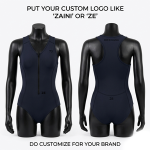 Premium 240 GSM Performance Polyester Women's Bikini Swimwear <b>Navy</b> Blue Side Panels High Waist Reversible Breathable - Product Image 1