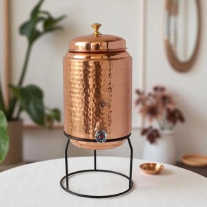 Dispensador de Agua de Cobre Directo de Fábrica con Grifo y Tapa, Gran Capacidad, Diseño Tradicional para Uso Doméstico - Product Image 3