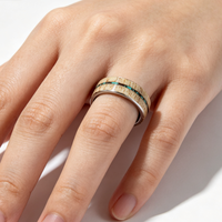 Bague en carbure de tungstène avec incrustation de bois de cerf et de turquoise, alliance naturelle de 8 mm pour homme, bijoux de luxe sauvage en gros