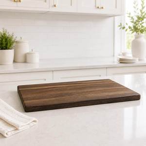 Planche à découper en bois avec logo personnalisé, planche à découper rectangulaire en bois avec poignée pour la préparation des aliments en cuisine, bloc à découper - Product Image 2