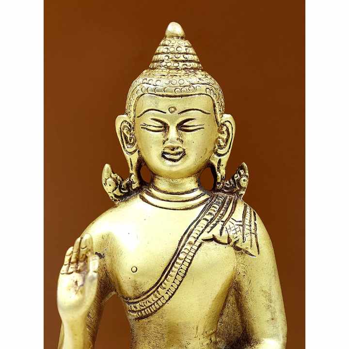 Handmade 5-Inch Brass Sculpture of Gautam Buddha Preaching His Dharma Made in India