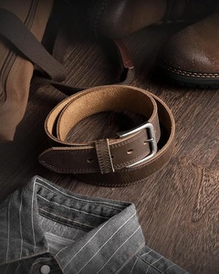 Cinturón Casual de Cuero Genuino Chaoren, Hebilla de Metal Sólida, Diseño Rectangular Ancho y Duradero, Accesorio de Vestir para Oficina y Trabajo - Product Image 5