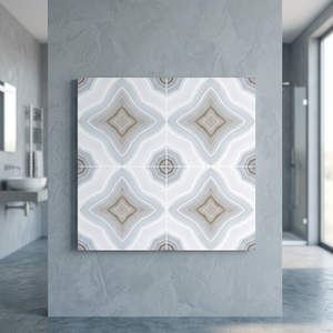 Azulejos de Porcelana Brillante Calacatta Book Match de 600x600 mm, Aspecto de Mármol, Resistentes al Ácido, Antideslizantes, Diseño de Suelos Premium para Interiores - Product Image 6