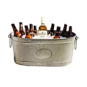 Decoración para Eventos, Cubeta Metálica para Bebidas Frías, Enfriador de Acero Inoxidable para Fiestas, Cubeta para Enfriar Vino y Cerveza, para Uso en Bares - Product Image 1