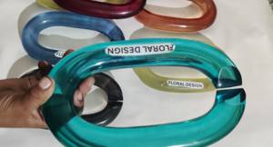 Collar de resina de eslabones grandes estilo vintage con mezcla de colores, cadena de eslabones de resina acrílica redonda, grande, gruesa y hueca, estilo punk, arte de pared - Product Image 3