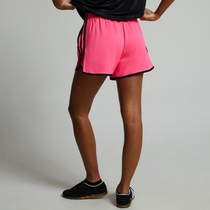 Women's Pink Sporty Shorts Solid Color <b>Elastic</b> <b>Waist</b> Knitted Fabric Quick Dry Regular Fit - Product Image 2