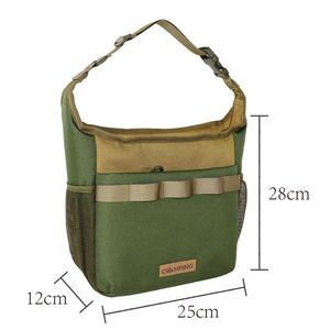 Insulated Cooler Bags Green Outdoor Casual Style Zipper Closure Camping Canvas Shoulder Bag - Product Image 4