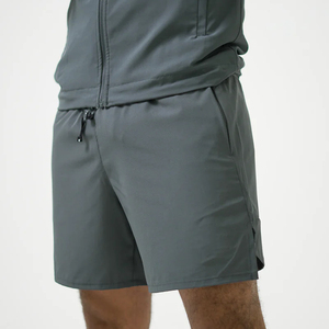 Mens Winter Solid Color Block Hooded Tracksuit 100% Cotton Lightweight <b>Zip</b>-<b>Up</b> <b>Jacket</b> with Reflective Shorts for Sports - Product Image 5