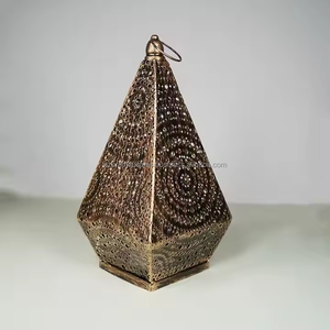 เชิงเทียนโลหะแบบแฮนด์เมดสไตล์วินเทจโคมไฟโมร็อกโกลมกลวงตกแต่งบ้าน - Product Image 6