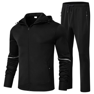 Chándal Deportivo Personalizado de Moda para Hombre |   Conjunto de Entrenamiento de 2 Piezas de Algodón con Logotipo Termotransferible - Product Image 1