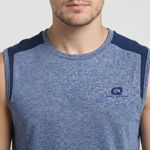 Camiseta sin mangas de rendimiento para hombre, de marca privada, informal, de punto, transpirable, de malla, sin mangas, para correr, gimnasio, entrenamiento, ligera - Product Image 5