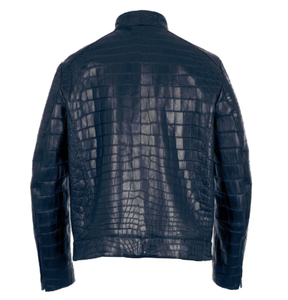 Chaqueta con Capucha y Cuello Alto de Cuero Genuino Grabado para Hombre, Estilo Vintage, Venta al por Mayor, Marrón - Product Image 4