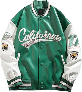 เสื้อแจ็คเก็ตวาร์ซิตี้แบบยูนิเซ็กซ์ เท่ห์สไตล์เบสบอล ฮิปฮอป  ตัวอักษรเลตเตอร์แมน  ทันสมัย  ลำลอง  คอตั้ง  โลโก้ด้านหน้า - Product Image 3