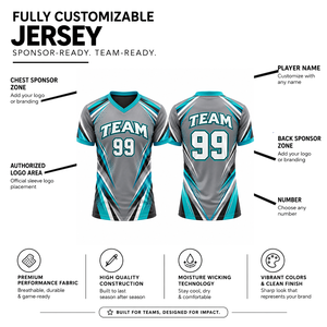 Top Quality Sublimated V-Neck Jersey Unisex Short Sleeve Moisture Wicking 100% Polyester Team <b>Apparel</b> for Adults <b>Sport</b> <b>Apparel</b> - Product Image 2