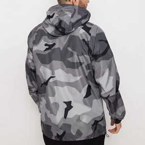 2026 Men's <b>Camo</b> Print Windbreaker <b>Jacket</b> Top Quality Custom Hooded Outdoor Waterproof Lightweight Running <b>Jacket</b> - Product Image 2