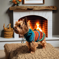 Sudadera con capucha para perro inspirada en las líneas de Nazca con agujeros de correa, tallas hechas a mano con la mejor alpaca peruana