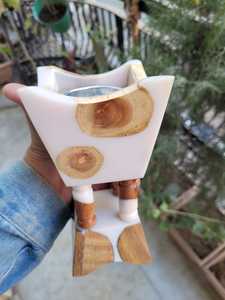 Quemador de Bakhoor de Madera y Resina Epoxi con Sándalo, Hecho en India, Aromático Árabe, Ecológico, para Uso Religioso, Especial Ramadán - Product Image 4