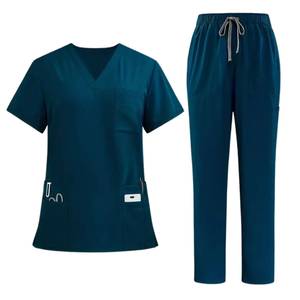 Conjuntos de Uniformes Médicos para Mujer, Ropa de Trabajo para Enfermería y Hospital, Uniforme Transpirable de Mezcla de Algodón, Top y Pantalón, Venta al Por Mayor - Product Image 5