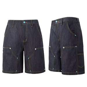 Pantalones Cortos de Mezclilla para Hombre, Estilo Carpintero, con Bolsillos Utilitarios, Corte Relajado, Ropa de Trabajo Informal, Estilo Urbano, para Verano - Product Image 3