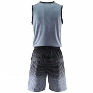 ชุดบาสเก็ตบอลผู้ชายสีเทาอ่อน SPARKWELL INDUSTRY เสื้อแขนกุด กางเกงขาสั้น ระบายอากาศได้ดี พิมพ์ลายด้วยเทคนิค Heat-Transfer 100% - Product Image 2