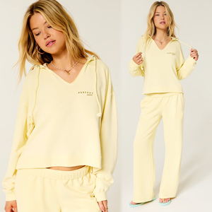 PERFECT INDUSTRY New Style Women's Hoodie Oversize <b>Pullover</b> Sweatshirt Custom Logo <b>Jumpers</b> Cotton French terry Cropped Hoodie - Product Image 5