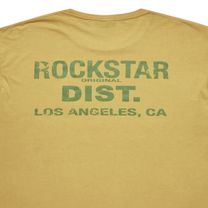 T-shirt jaune moutarde à manches courtes et col rond, coupe classique, en jersey de coton décontracté, avec motif imprimé et logo frontal - Product Image 3
