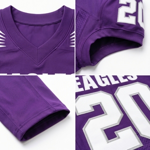 Maillot de football américain personnalisé imprimé, 100 % polyester, col en V, uniforme d'équipe, sans manches, évacuation de l'humidité, pour jeunes et enfants - Product Image 4