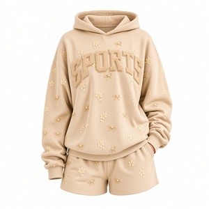 Ensemble de survêtement décontracté pour femme, violet à motifs floraux, coupe ample, en coton, toutes saisons, deux pièces, avec poches - Product Image 5