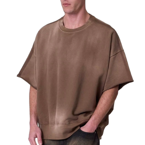 Camiseta Oversize de Algodón Pesado con Efecto Desgastado por el Sol, Estilo Vintage, Lavado Ácido, Ropa Urbana al por Mayor - Product Image 2