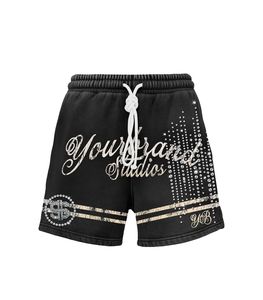 Shorts de jogging pour hommes style urbain, séchage rapide, respirants, 100% coton, effet délavé, taille mi-haute élastique, motif uni, marque personnalisée - Product Image 2