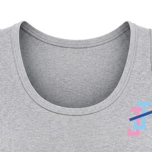 Women's Gray Workout Tank <b>Top</b> with JJ Logo Embroidery Sleeveless Crew Neck Sports Fitness Training Shirt for Women Activewear - Product Image 2