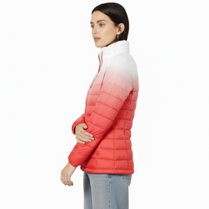 <b>Lightweight</b> <b>Jacket</b> With Stand Collar Custom <b>Womens</b> Plus Size Puffer Coat Winter Puffer <b>Jacket</b> Zipper Closure Nylon Fabric - Product Image 3