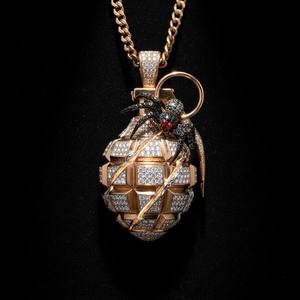 Colgante de moissanita al por mayor con diseño de granada y araña, acabado en oro, para fiestas hip hop, con colgantes y dijes de joyería fina de plata 925 - Product Image 6