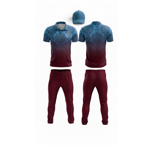 Maillots de cricket en sublimation en gros, logo personnalisé pour l'équipe |   Tenue complète d'équipe de cricket pour hommes, femmes et jeunes : polo et pantalon - Product Image 2