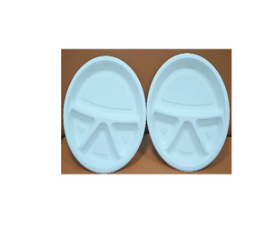 Assiette ronde en bagasse blanche de 11 pouces avec 4 compartiments, 100 % compostable, biodégradable, assiettes en papier écologiques pour événements, camping, plats à emporter - Product Image 3