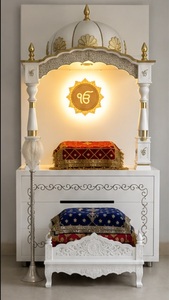 Unité de prière en bois moderne pour la maison sikh aux États-Unis, unité de prière en bois pour la maison sikh, Palki Sahib blanc pour la maison, Gurdwara, temple sikh aux États-Unis - Product Image 6