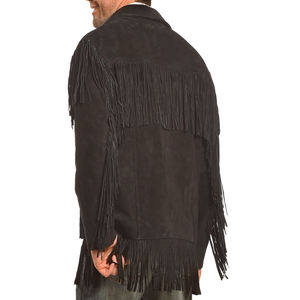 Wholesale Custom Denim Jean Print <b>Leather</b> <b>Jacket</b> for Men Casual Style Solid Color Cowboy <b>Winter</b> Breathable Turn-down Collar - Product Image 4